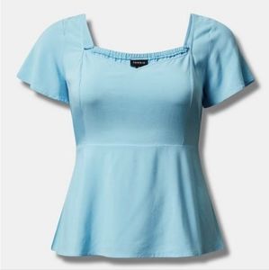 *NEW* Torrid Peplum Challis Sweetheart Flutter Sleeve Top
